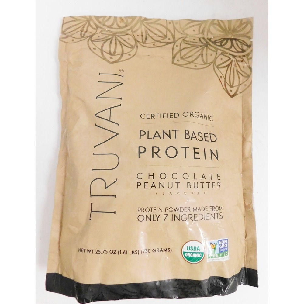 Truvani Plant Based Organic Protein Powder Chocolate Peanut Butter 20 srv. 5/27